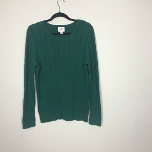 Green St.John’s Bay Cable Knit Sweater Sz.M